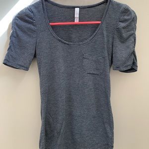 Black and white horizontal stripe shirt